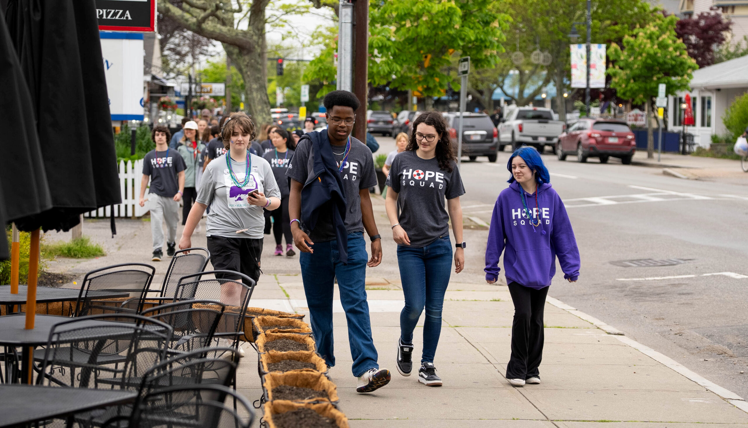 Bird's eye view of the 2022 walk with the text: "Save the date: Cape & Islands Suicide Awareness Walk - Saturday, May 20, 2023