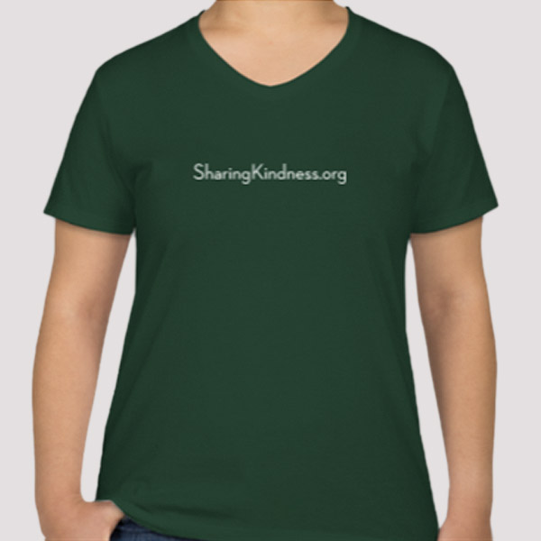 be kind quote green v-neck t-shirt- front