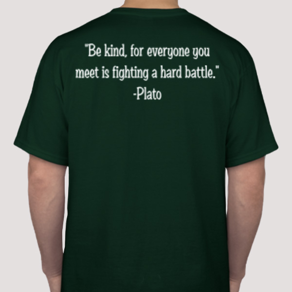 plato crew back green shirt